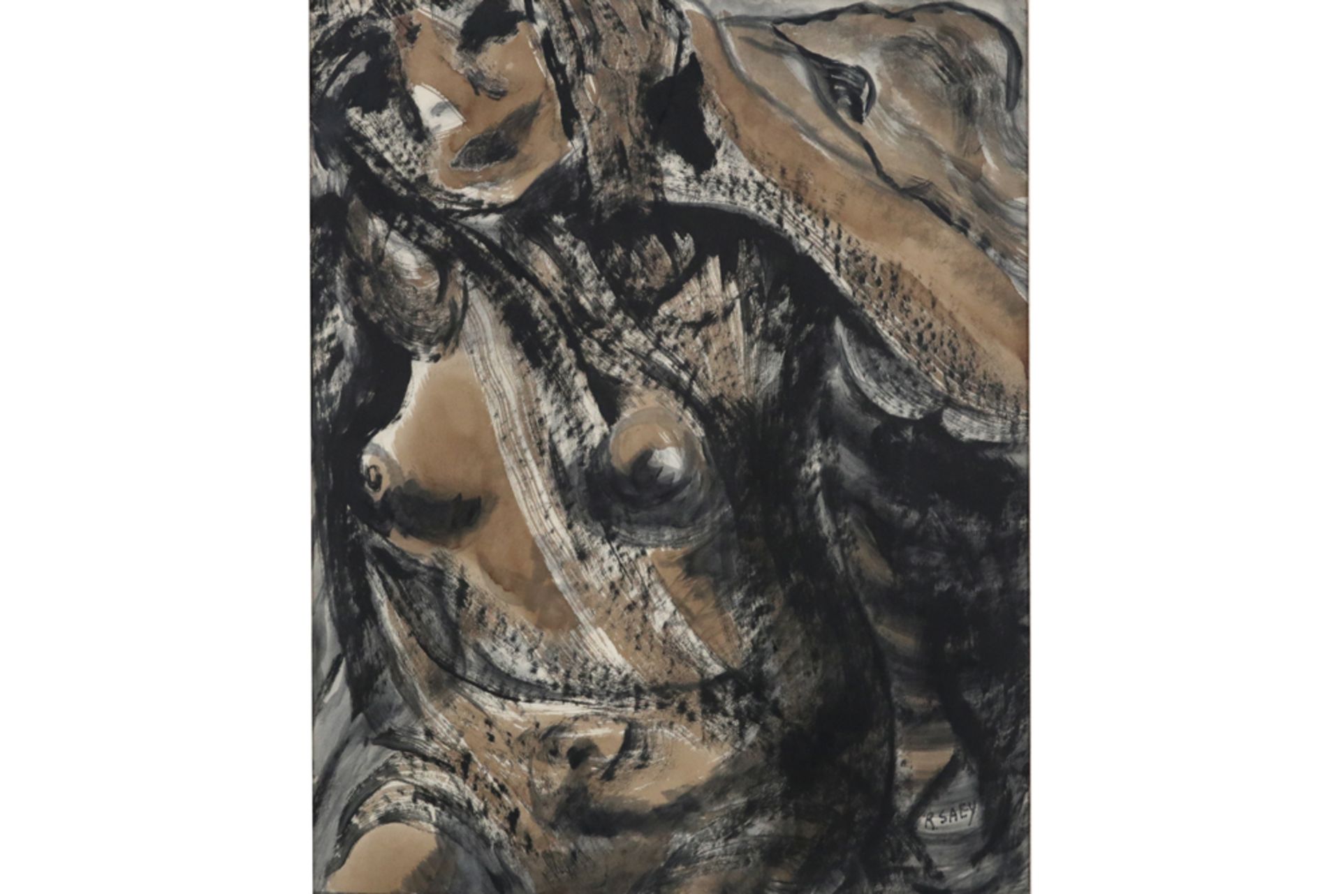 two 20th Cent. Belgian mixed media - signed Renaat Saey || SAEY RENAAT (1913 - 1996) twee werken - Image 6 of 7