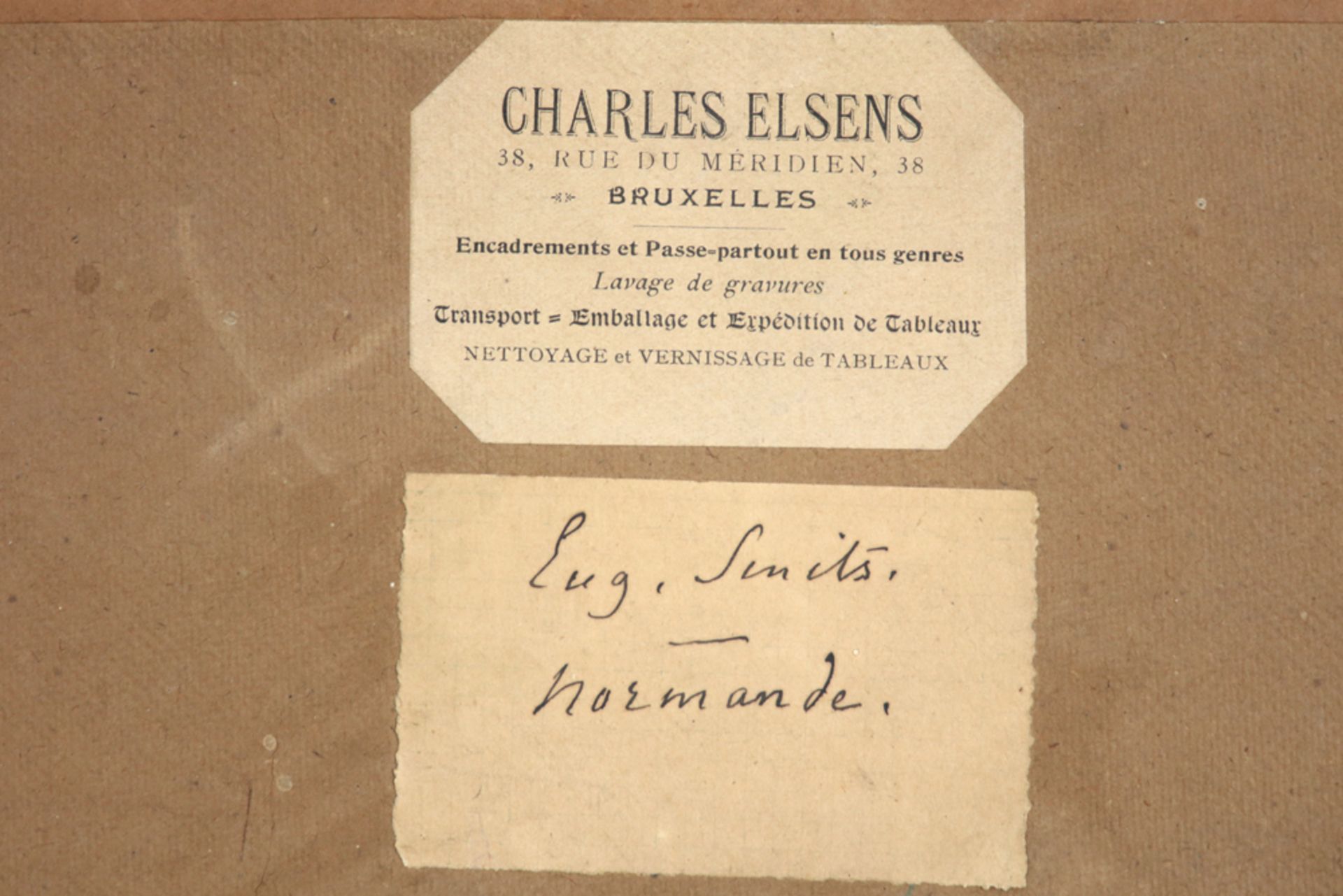 19th Cent. Belgian drawing - signed Eugène Smits || SMITS EUGENE (1826 - 1912) tekening : "Normande" - Bild 5 aus 5