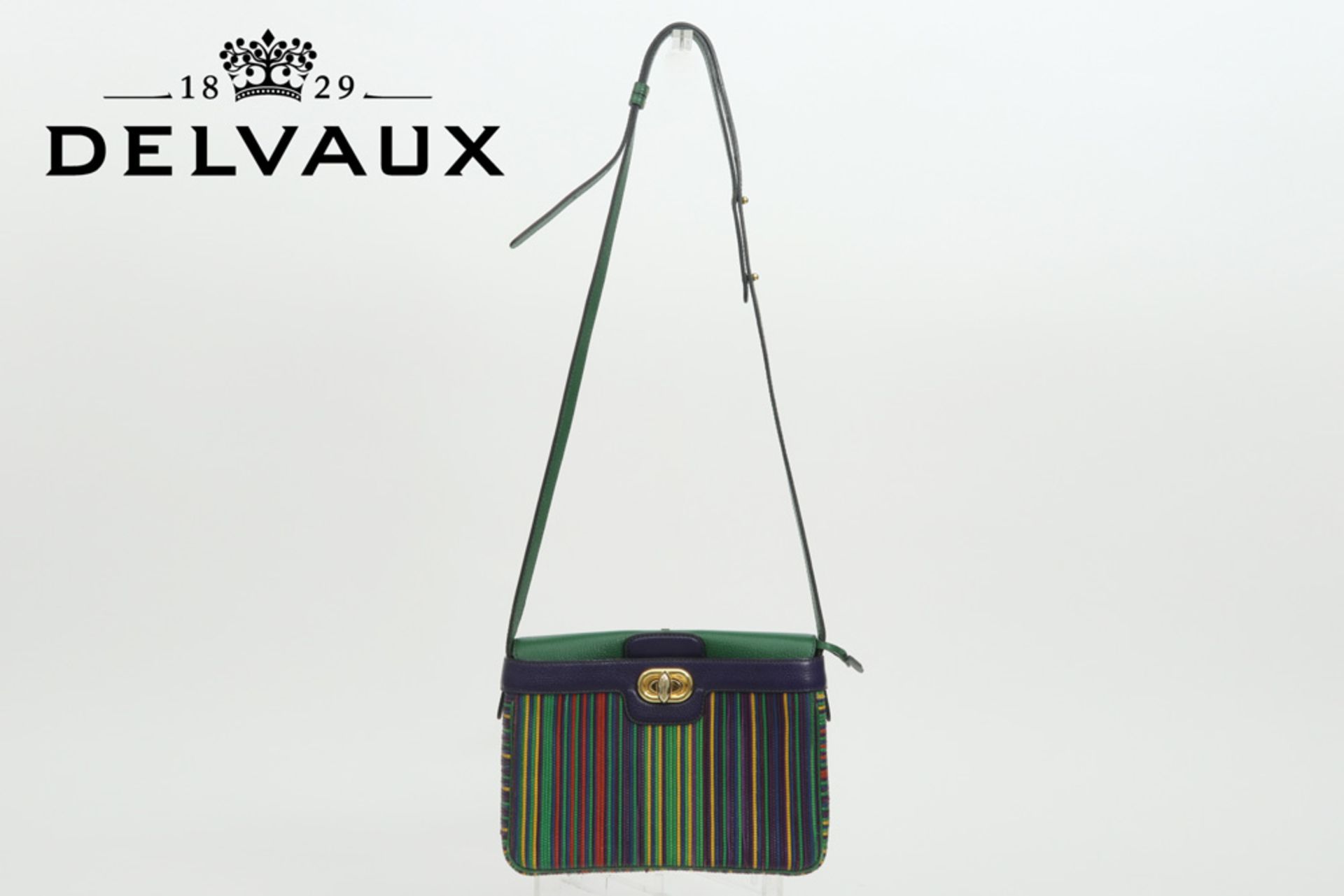 Delvaux marked handbag with its purse, keychain and mirror - with its bag and box || DELVAUX zeer