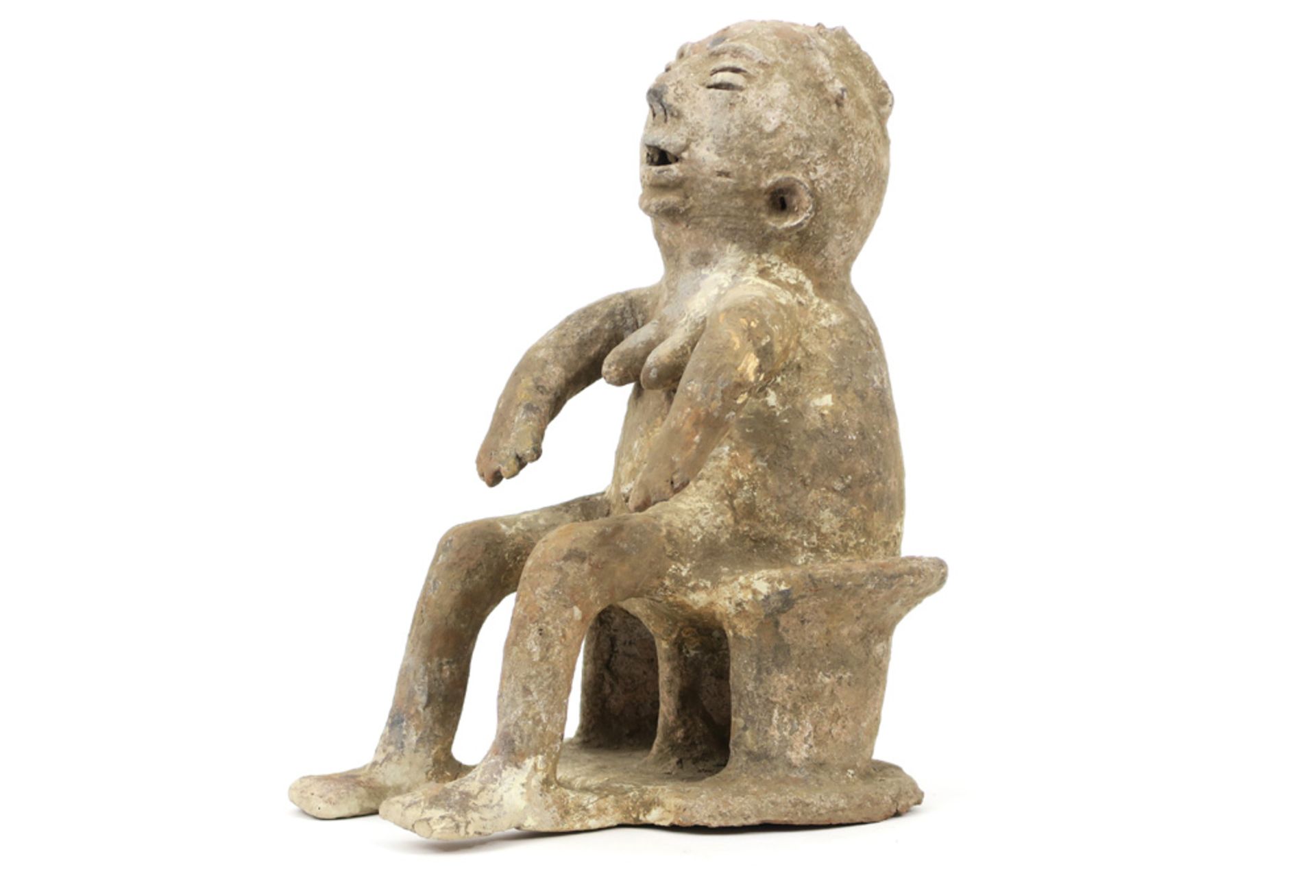 African Fon-Benin "Mami Wata" cult voodoo sculpture in terracotta || AFRIKA - FON-BENIN sculptuur - Image 2 of 3