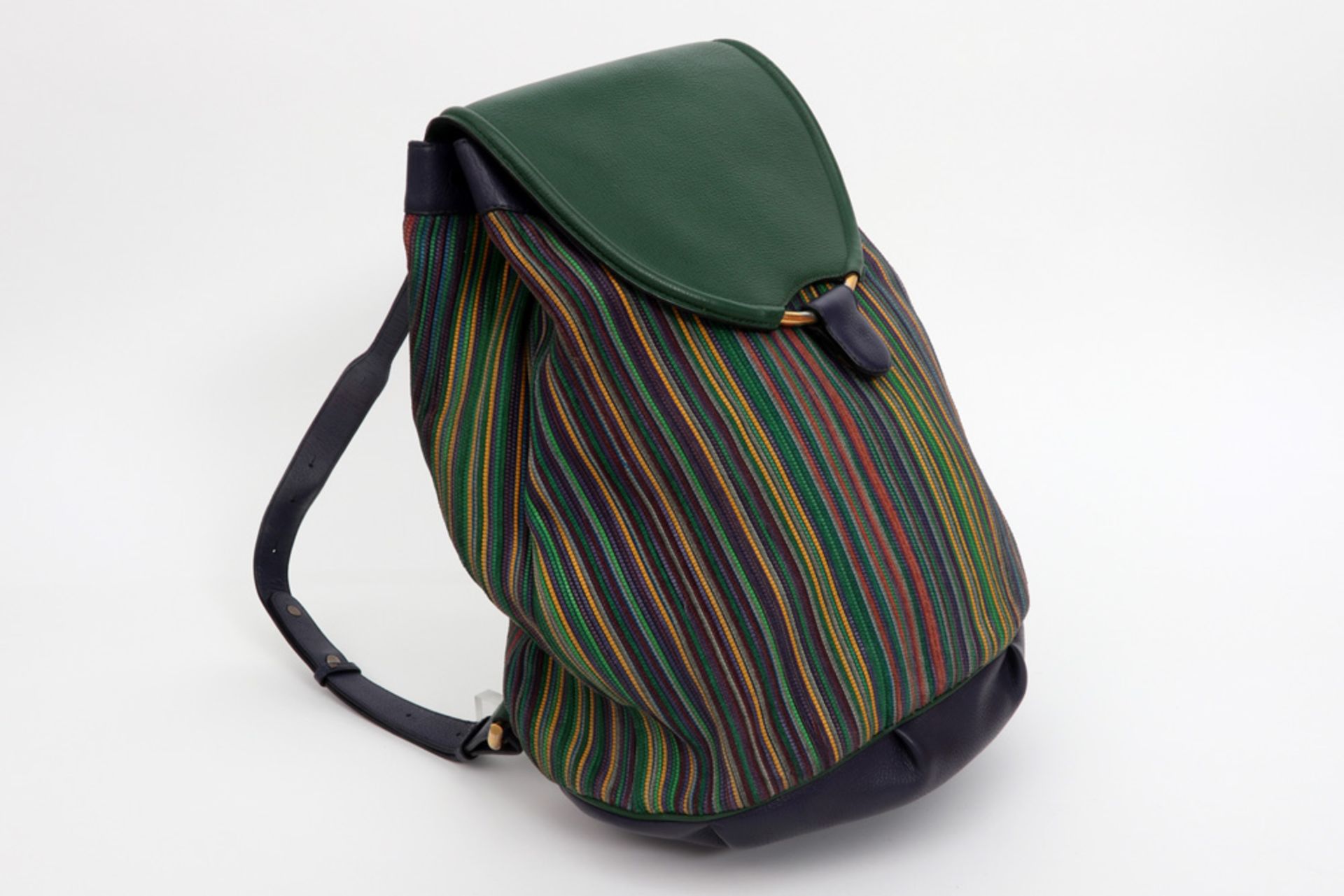 Delvaux marked vintage multicolor backpack bag in partially braided leather || DELVAUX goed bewaarde - Bild 2 aus 4