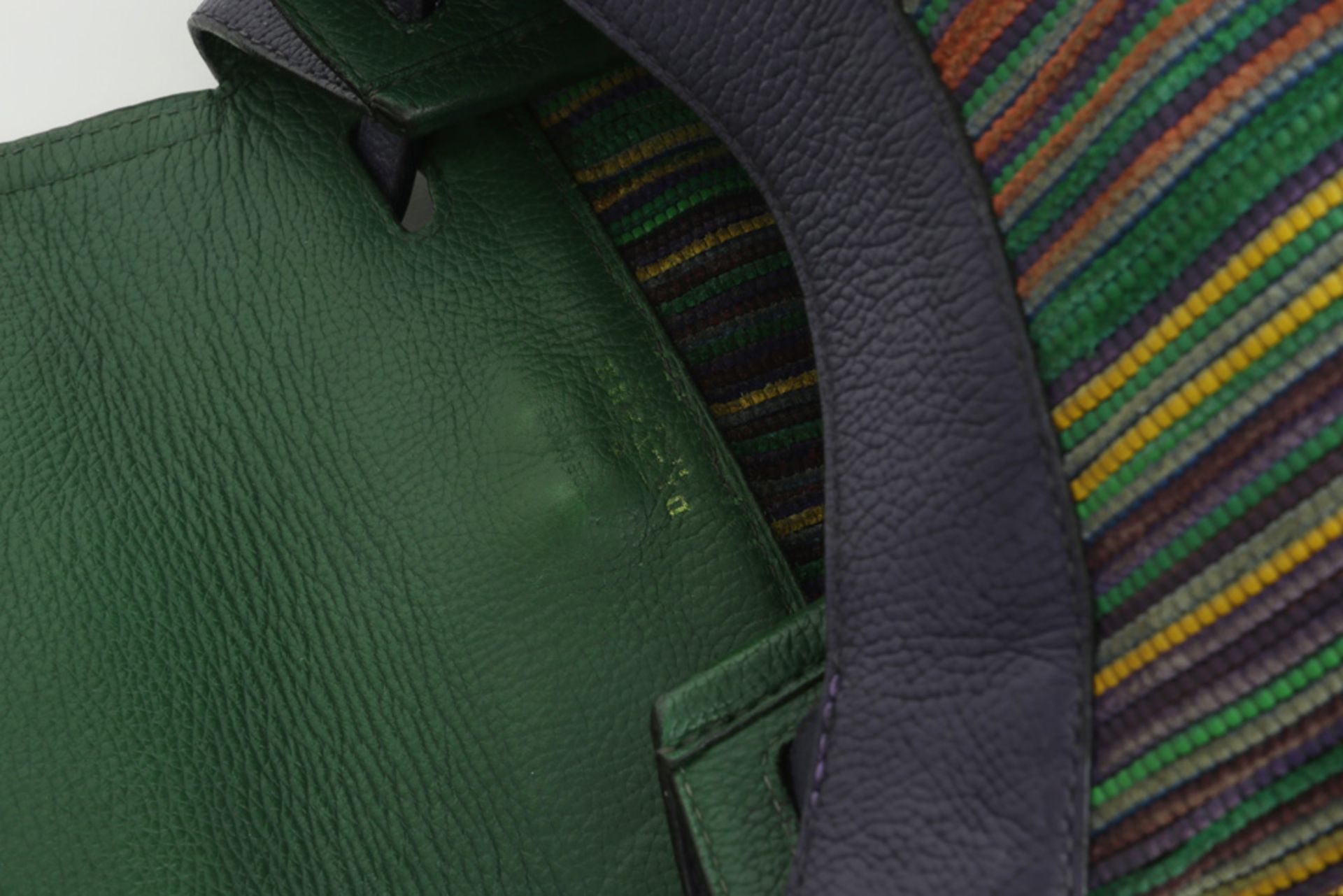 Delvaux marked vintage multicolor backpack bag in partially braided leather || DELVAUX goed bewaarde - Image 4 of 4