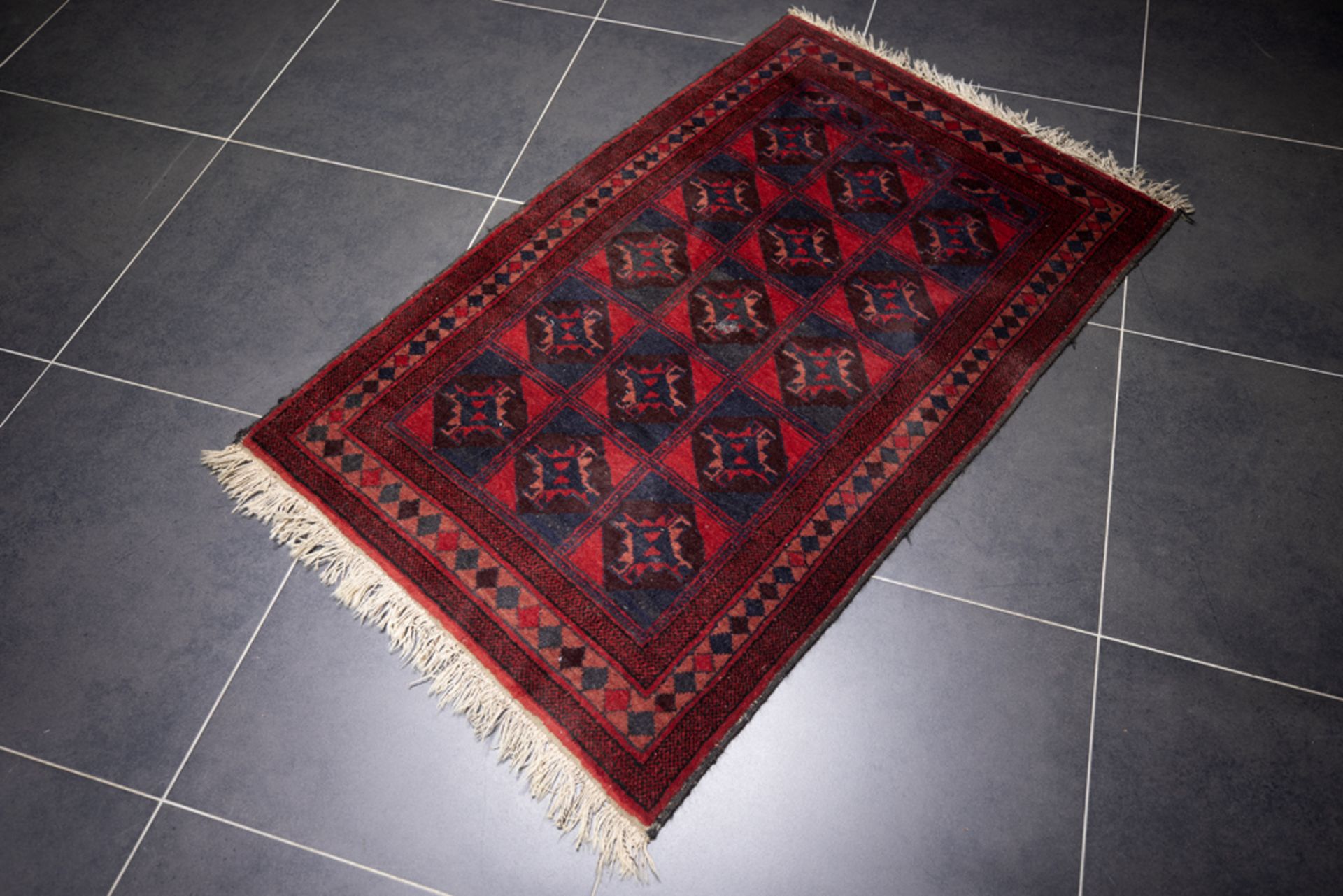 Afghan Beloutch rug || Afghan Belouth in wol op wol met een zgn vloertekening - 152 x 95 cm