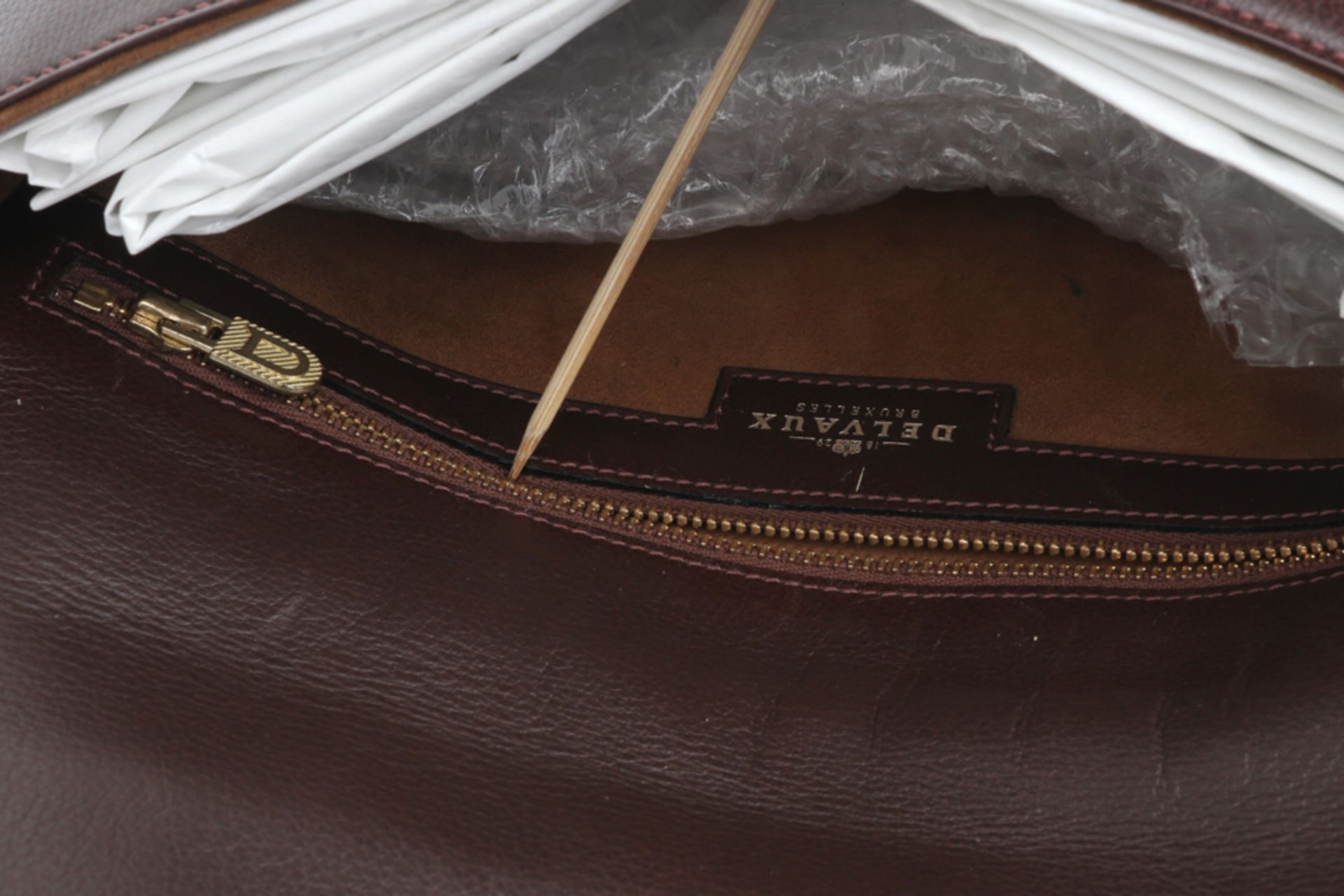 vintage Delvaux marked handbag in brown leather || DELVAUX klassieke vintage handtas in bruin - Image 2 of 3