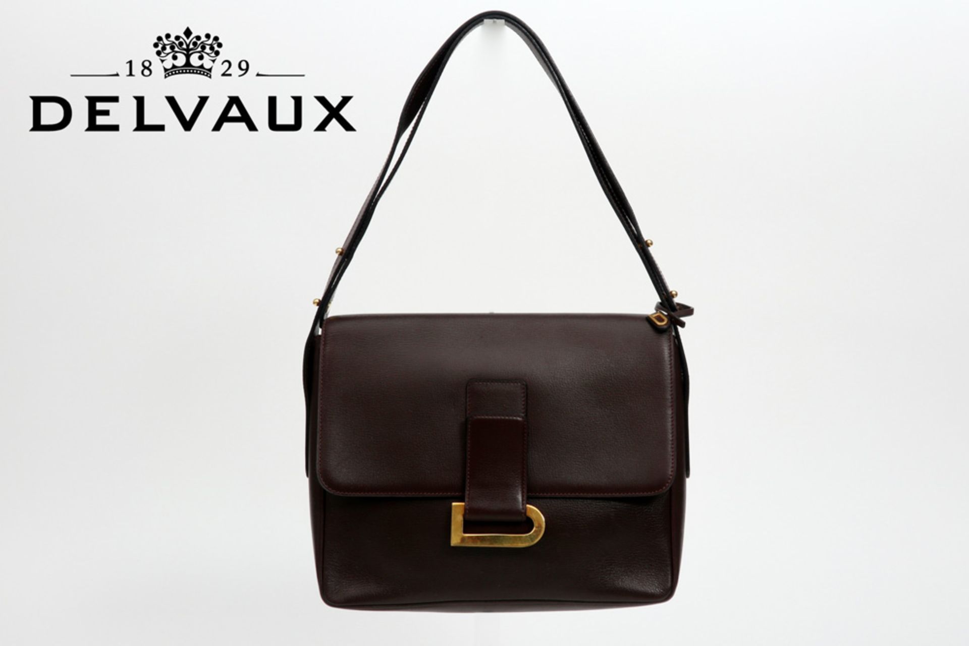 vintage Delvaux marked handbag in brown leather || DELVAUX klassieke vintage handtas in bruin