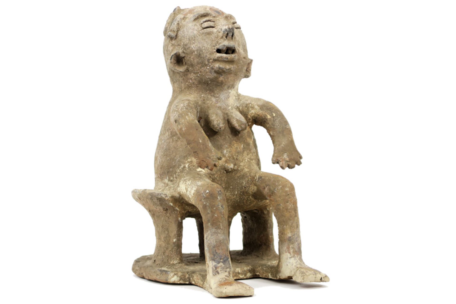African Fon-Benin "Mami Wata" cult voodoo sculpture in terracotta || AFRIKA - FON-BENIN sculptuur