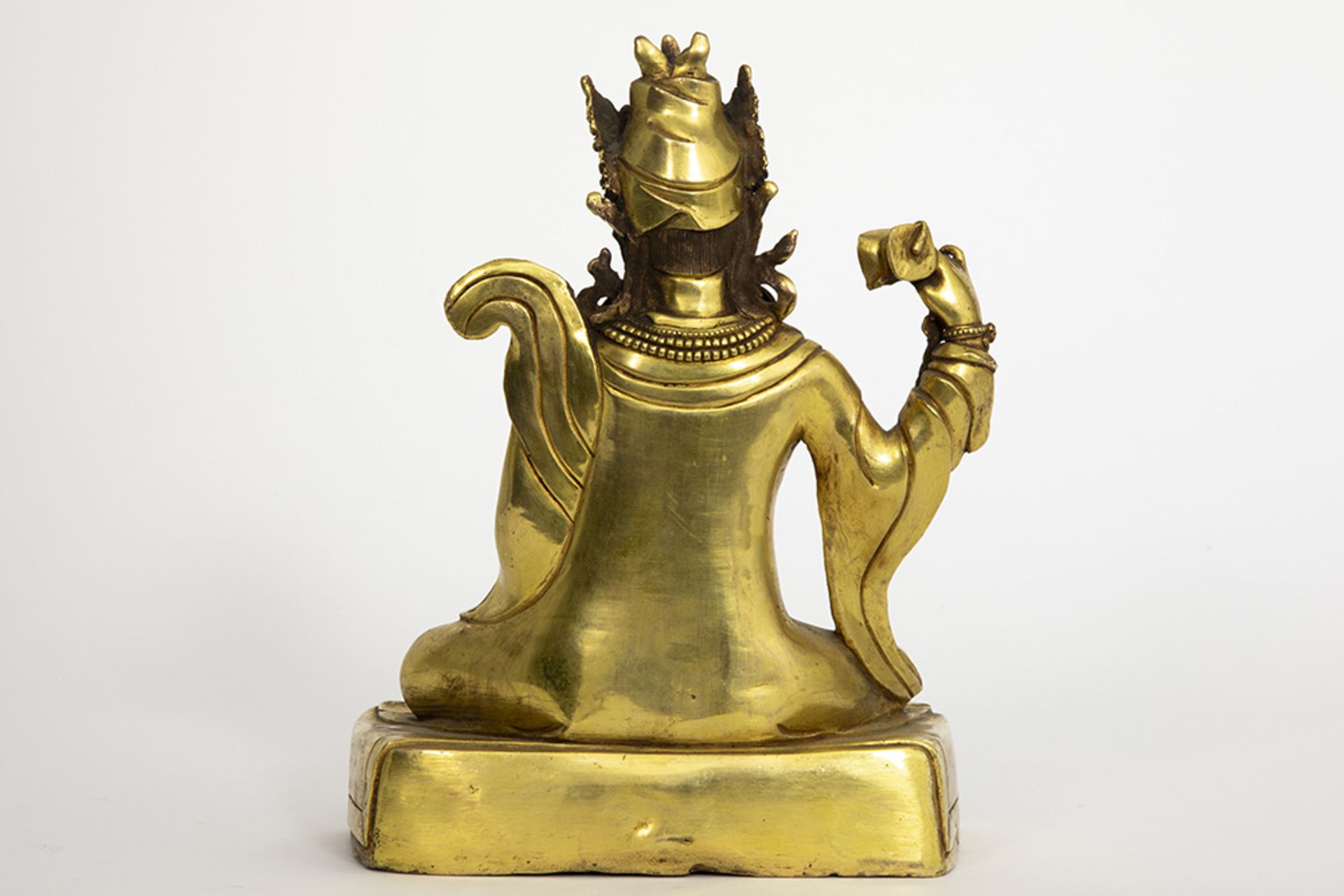 antique Tibetan "Damarupa" sculpture in guilded bronze || Antieke Tibetaanse sculptuur in gedoreerde - Image 3 of 5