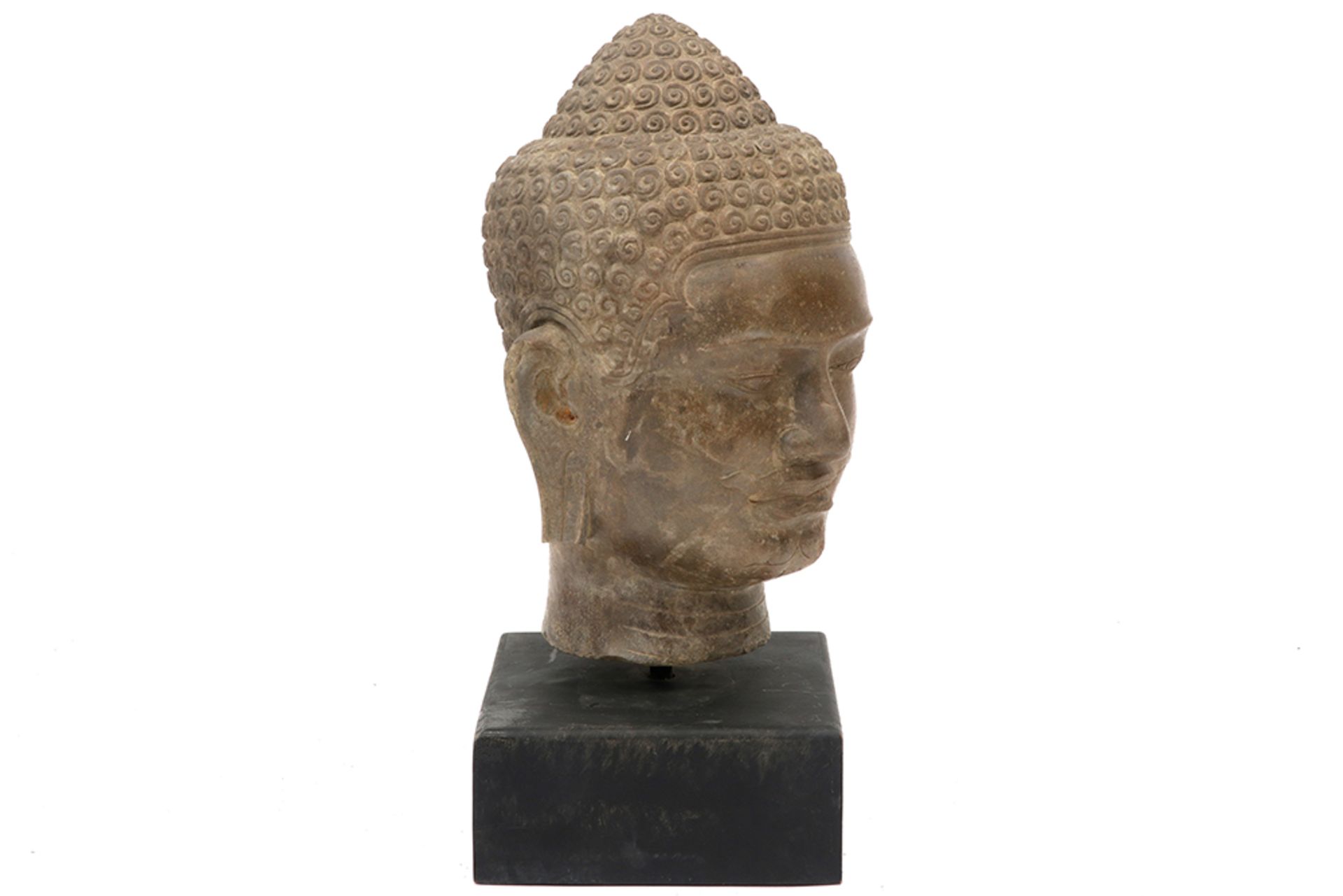 Cambodian "Man's head" sculpture in stone collection of Dr Istvan Zelnik who bought it from - Bild 6 aus 6