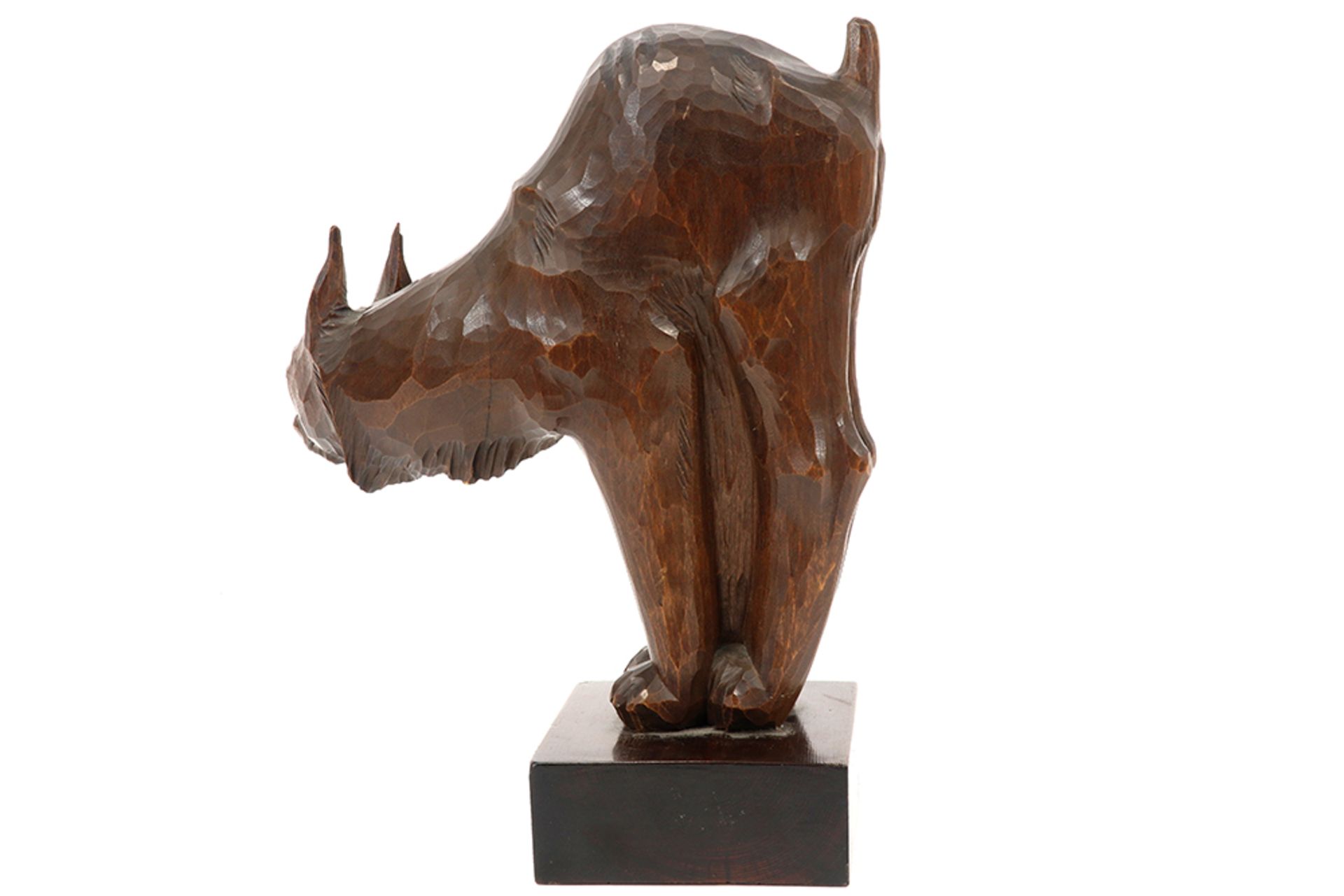 20th Cent. wooden "Lynx" sculpture - with a monogram yet to be identified || Twintigste eeuwse - Image 3 of 4
