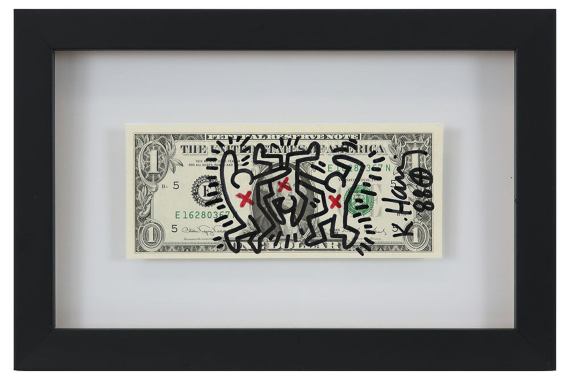 Keith Haring signed and (19)88 felt pen drawing with typical figures || HARING KEITH (1958 - 1990) - Image 3 of 4