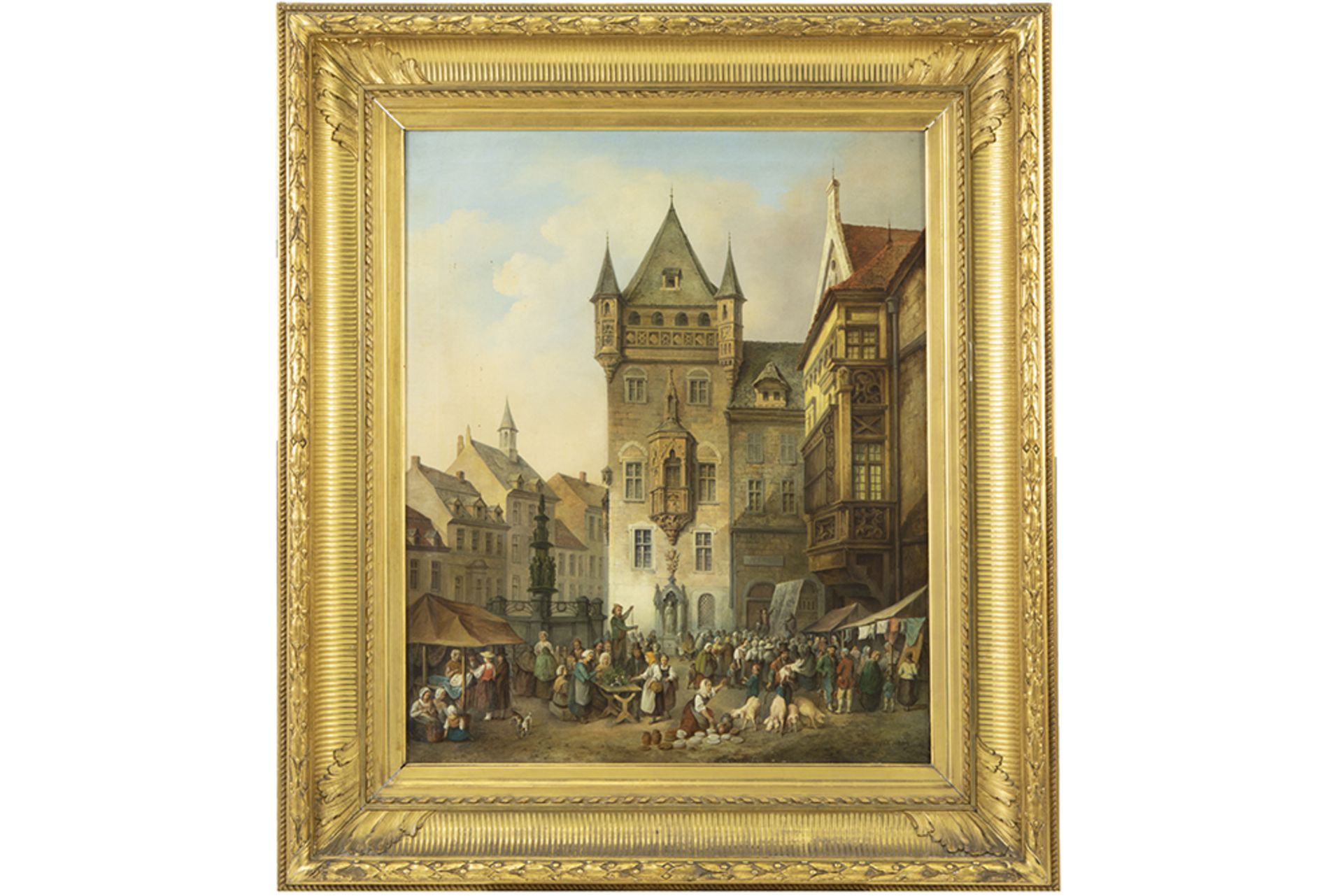19th Cent. Belgian oil on canvas - signed Michel Van Cuyck and dated 1869 || VAN CUYCK MICHEL ( - Bild 3 aus 4
