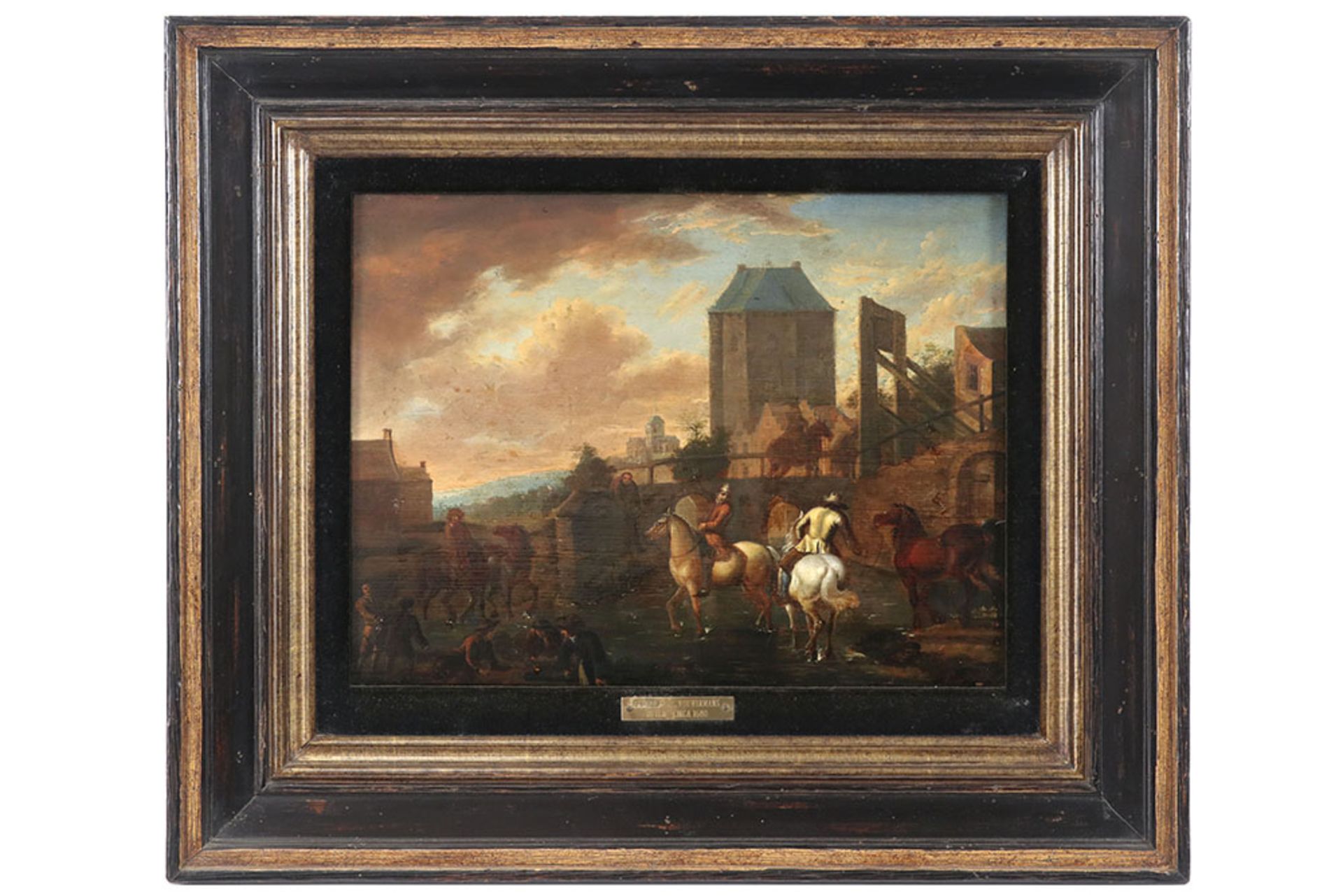 17/18th Cent. oil on panel from the School of Philips Wouwerman || WOUWERMAN PHILIPS (1619 - 1668) - - Image 2 of 3