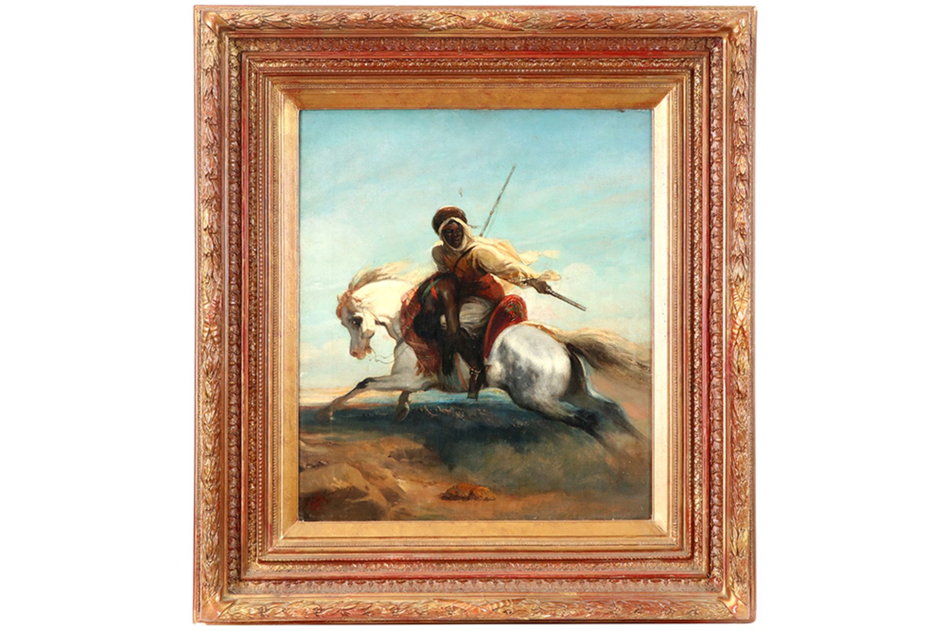 19th Cent. orientalist style oil on canvas - signed / attributed to Joseph Van Severdonck || VAN - Bild 3 aus 4