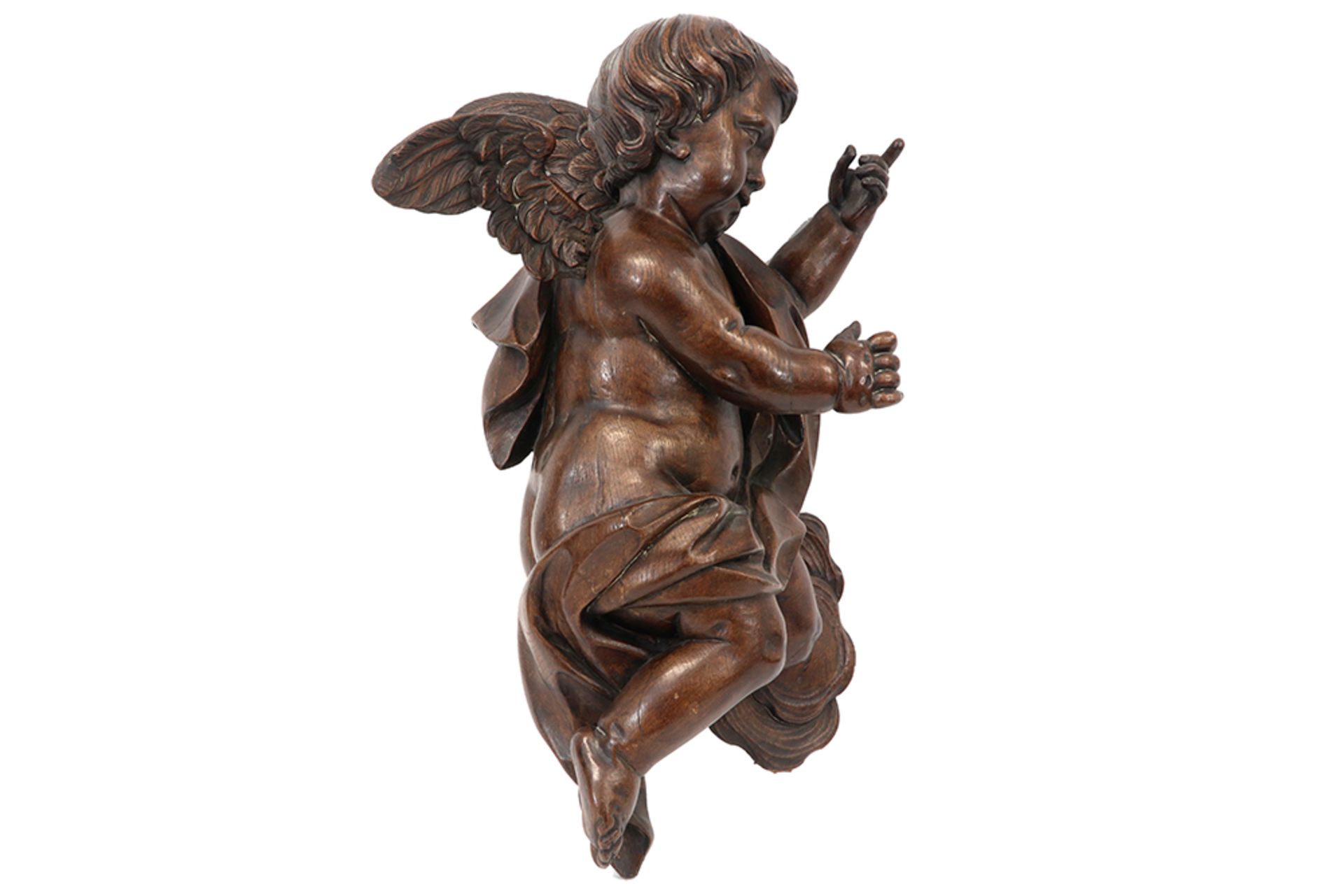 17th Cent. Flemish baroque style "Angel" sculpture in oak || EUROPA - eiken sculptuur in Vlaamse - Image 3 of 4