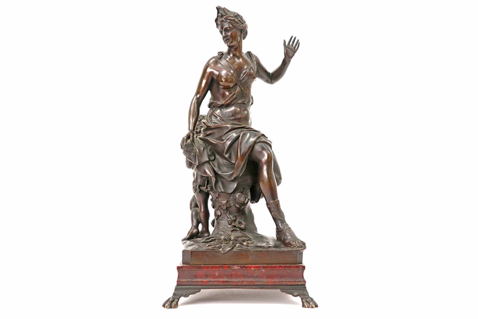 antique "Barbédienne" signed sculpture in bronze - on a marble base || BARBÉDIENNE antieke sculptuur