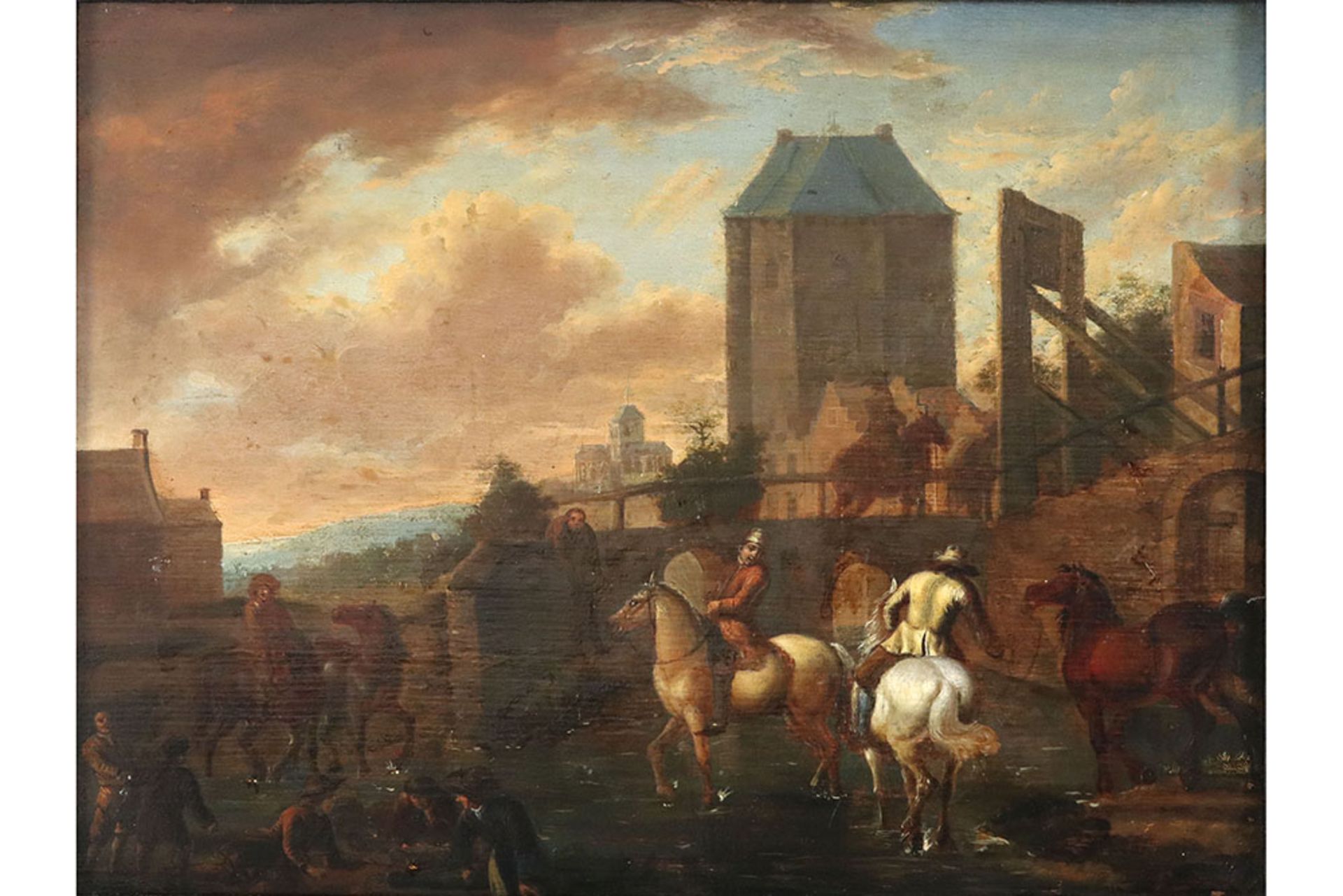 17/18th Cent. oil on panel from the School of Philips Wouwerman || WOUWERMAN PHILIPS (1619 - 1668) -