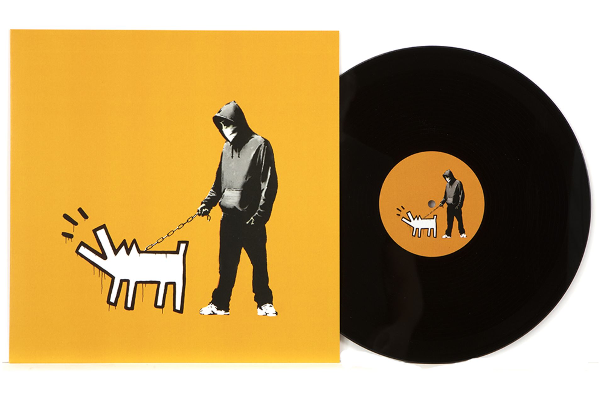 yellow "AOC Limited" cover with vinyl "Apes on control - A. Incognito / B. Barking" || Gele "AOC