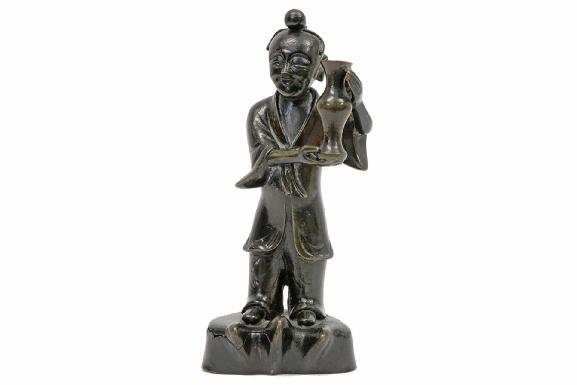 antique oriental (maybe Chinese) sculpture in bronze || Antieke Oosterse - mogelijk Chinese -