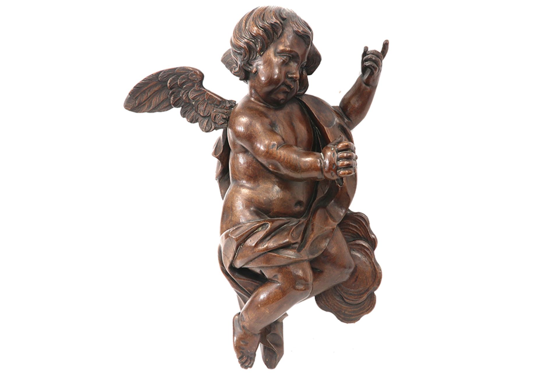 17th Cent. Flemish baroque style "Angel" sculpture in oak || EUROPA - eiken sculptuur in Vlaamse