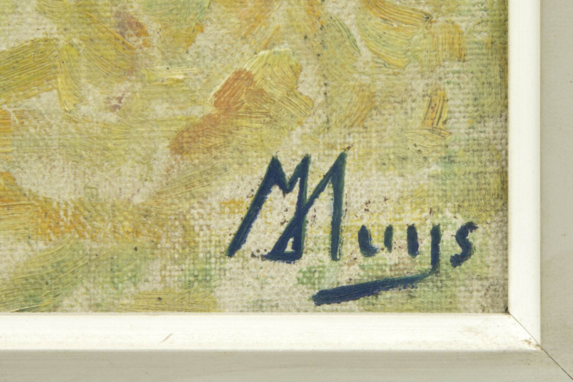 HUYS MODEST (1875 - 1932) impressionistisch olieverfschilderij op board : "Weide met koeien en hooih - Bild 2 aus 4