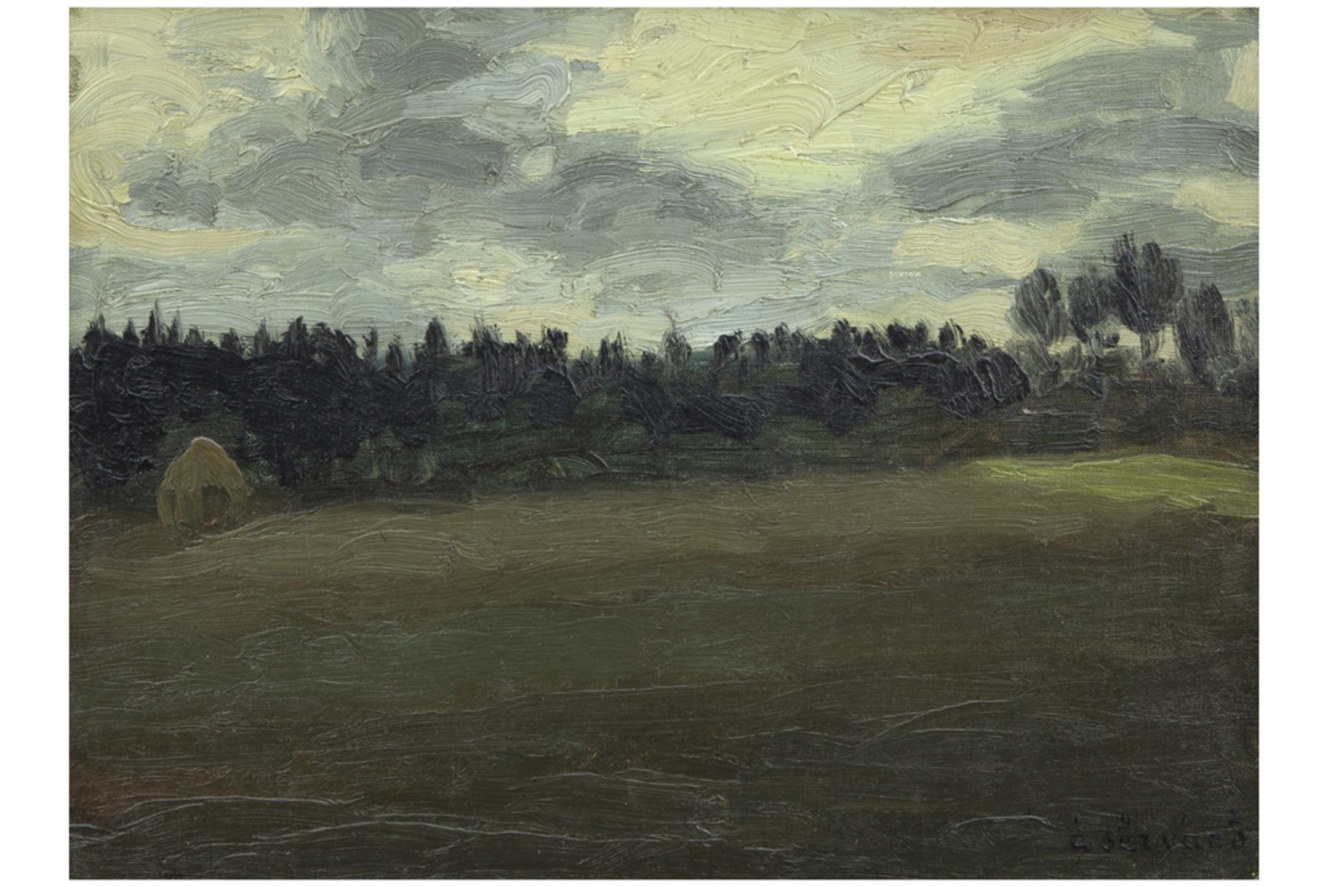 SERVAES ALBERT (1883 - 1966) olieverfschilderij op doek : "Landschap in de Brakel te Latem"  -  39 x