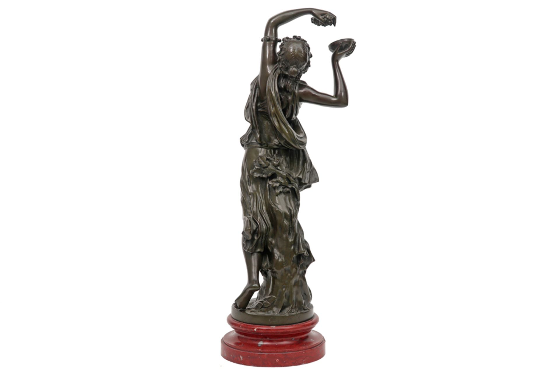 CLODION (1738 - 1814) antieke sculptuur in brons : "Dansende bacchante"  -  hoogte : 47 cm  -  op so - Image 3 of 5