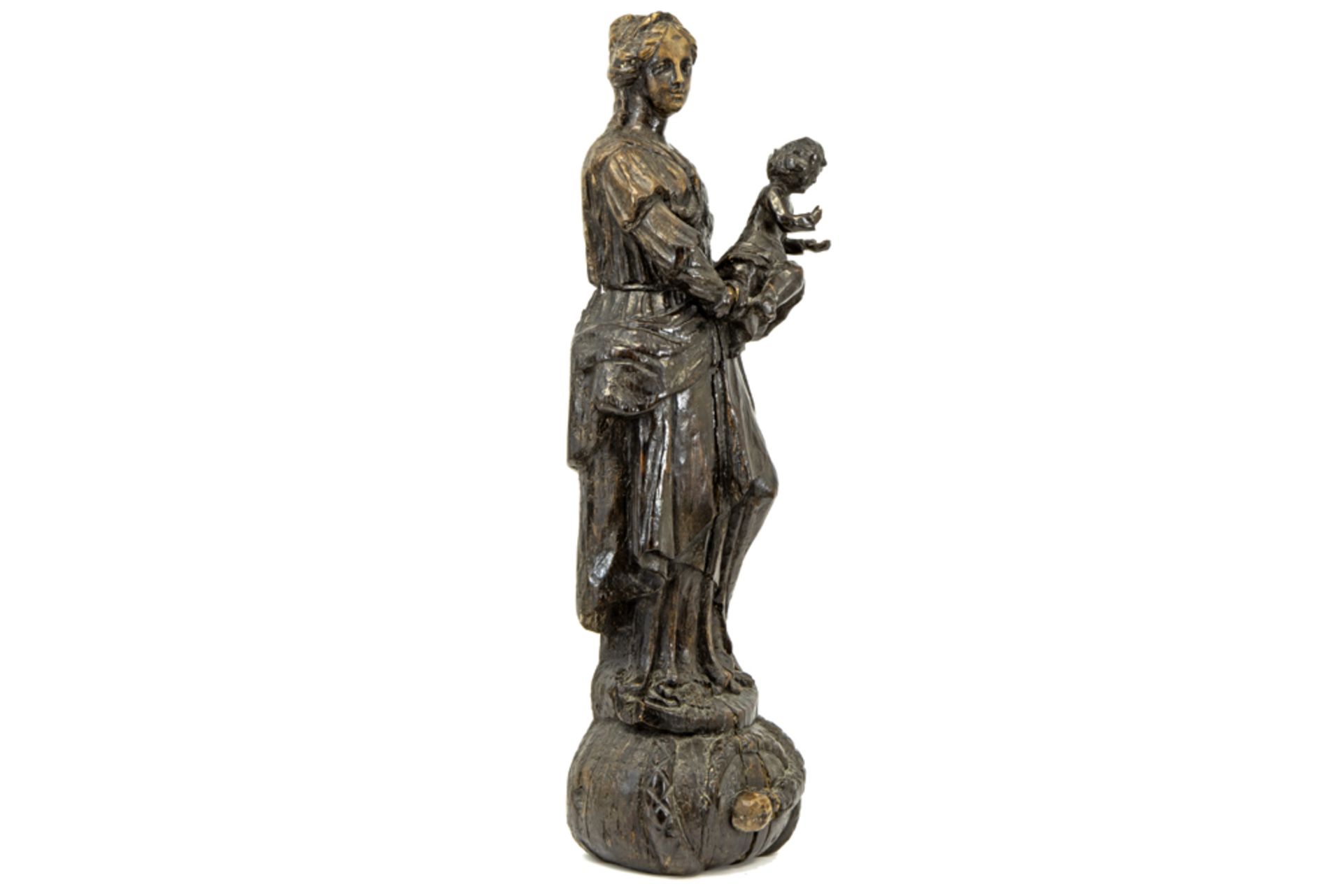 VLAANDEREN  -  16°/17° EEUW houtsculptuur : "Madonna met kind"  -  hoogte : 87 cm  || 16th/17th Cent - Image 2 of 4