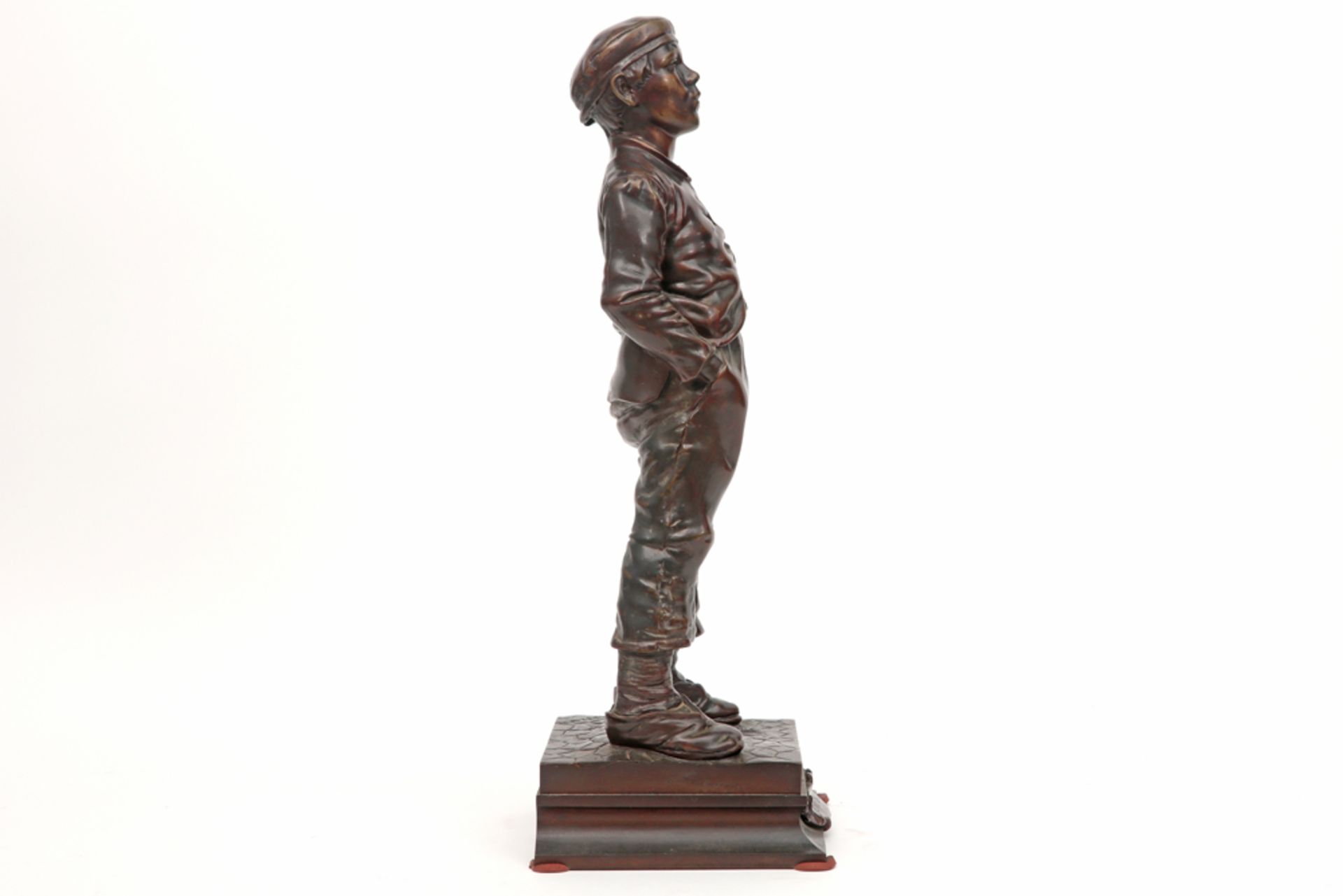 HERTZBERG HALFDAN (1857 - 1890) sculptuur in brons : "Fluitende jongen" (Le jeune mousse siffleur) d - Image 4 of 5