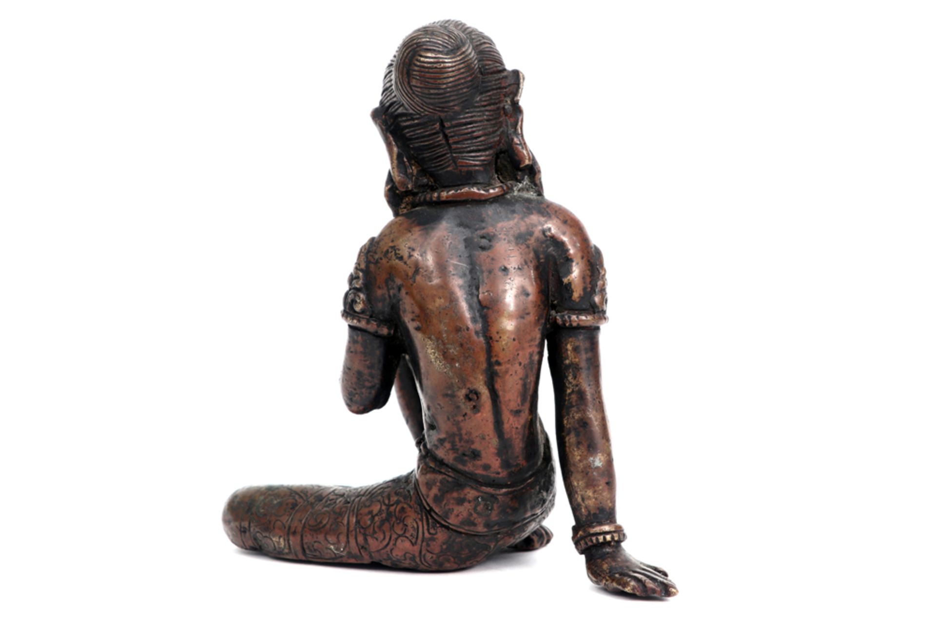 Antieke Nepalese sculptuur  :  "Zittende Tara"  -  hoogte  :  11 cm  || antique Nepalese sculpture " - Image 4 of 5