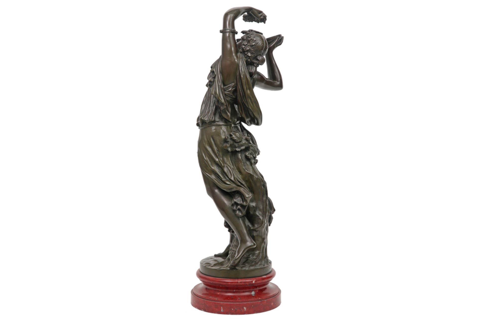 CLODION (1738 - 1814) antieke sculptuur in brons : "Dansende bacchante"  -  hoogte : 47 cm  -  op so - Image 4 of 5