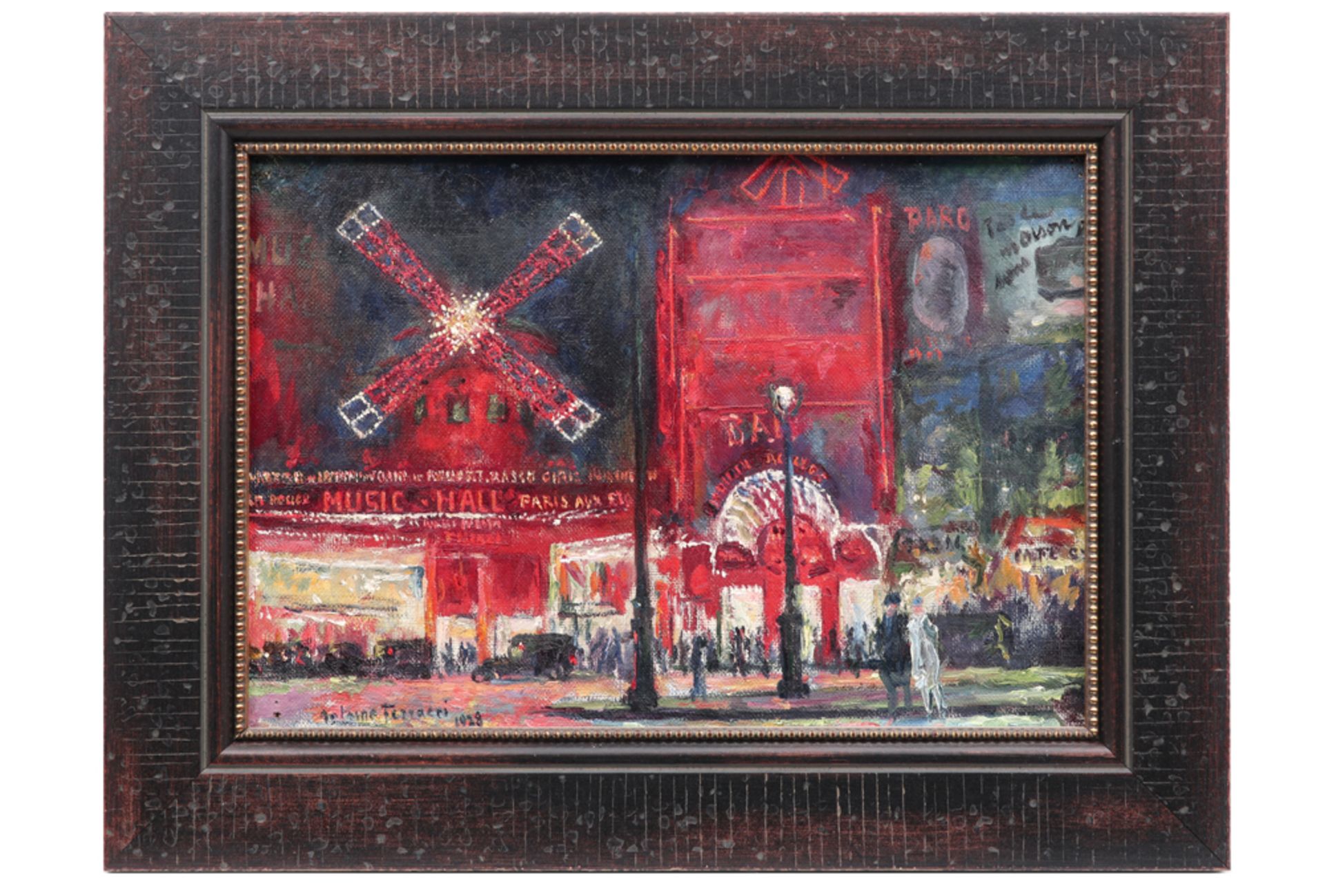 FERRACCI ANTOINE (1890 - 1984) (FR) olieverfschilderij op doek : "Zicht van de Moulin Rouge te Parij - Bild 3 aus 4