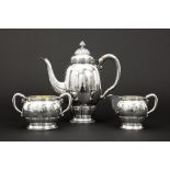 Danish Art Deco-coffee set in Kopenhagen 1925 marked silver and with the "Dansk Arbedge" mark, a