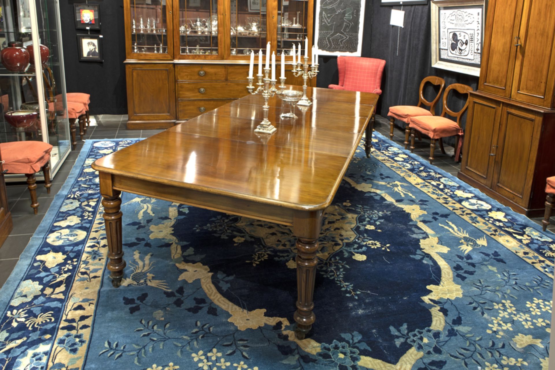 early 19th Cent. English table in mahogany with three original extensions || Mooie vroeg negentiende - Image 3 of 3