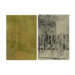 two metal etching plates, one by Audrey Rhoda || Lot met ondermeer twee etsplaten, waaronder één van