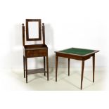 antique neoclassical games-table and an antique makeup table in mahogany || Lot (2) van een