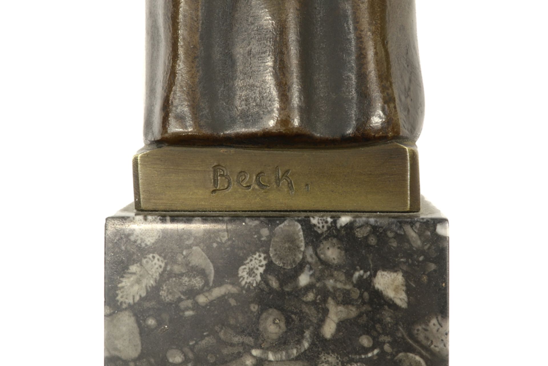 antique "Dante" sculpture in bronze - signed (Else von) Beck || VON BECK ELSE (1888 - 1925) - Image 4 of 4