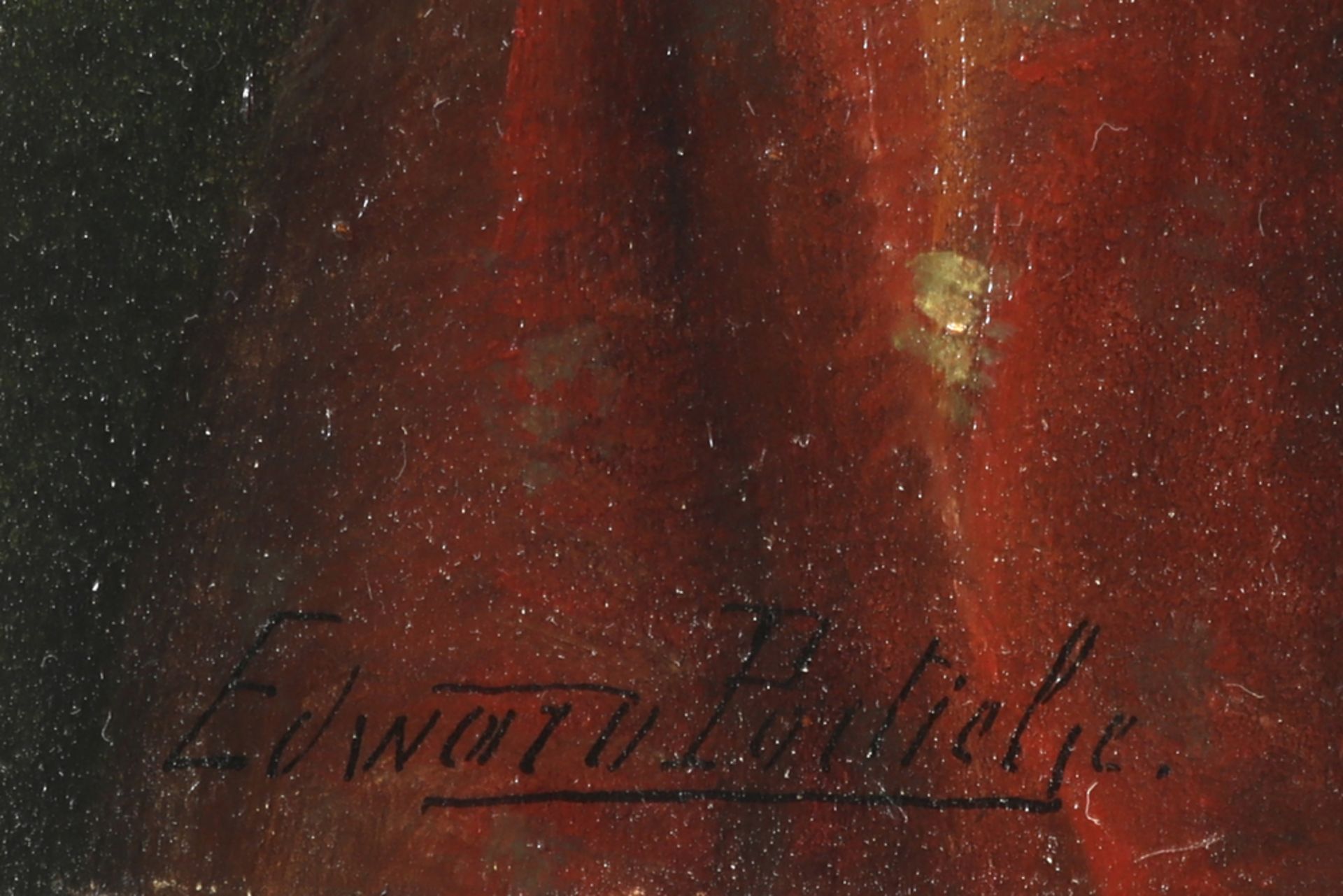 19th/20th Cent. Belgian oil on panel - signed Edward Portielje || PORTIELJE EDWARD (1861 - 1949) - Bild 2 aus 4