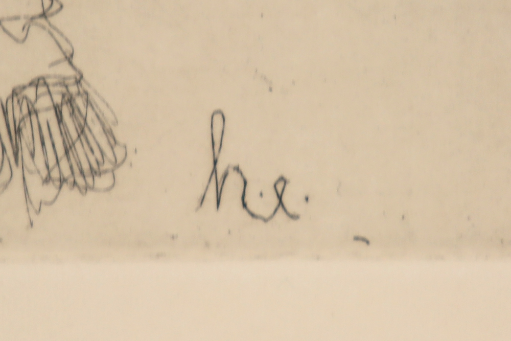etching by Henri Evenepoel || EVENEPOEL HENRI (1872 - 1899) ets : Kindje op pony" - 56,5 x 46,5 ( - Image 2 of 3