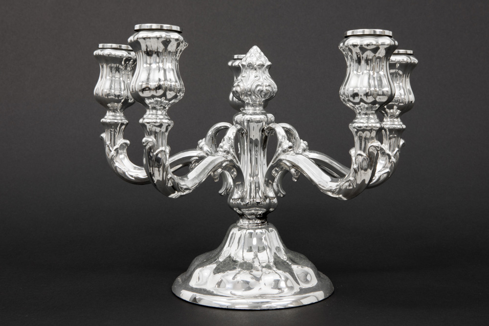 German Art Deco-candelabra in marked silver || Duitse Art Deco-pronkkandelaar/milieu de table in