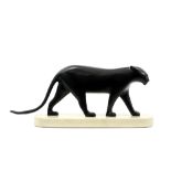 François Pompon posthumous cast "Black Panther" sculpture in bronze on a marble base - with