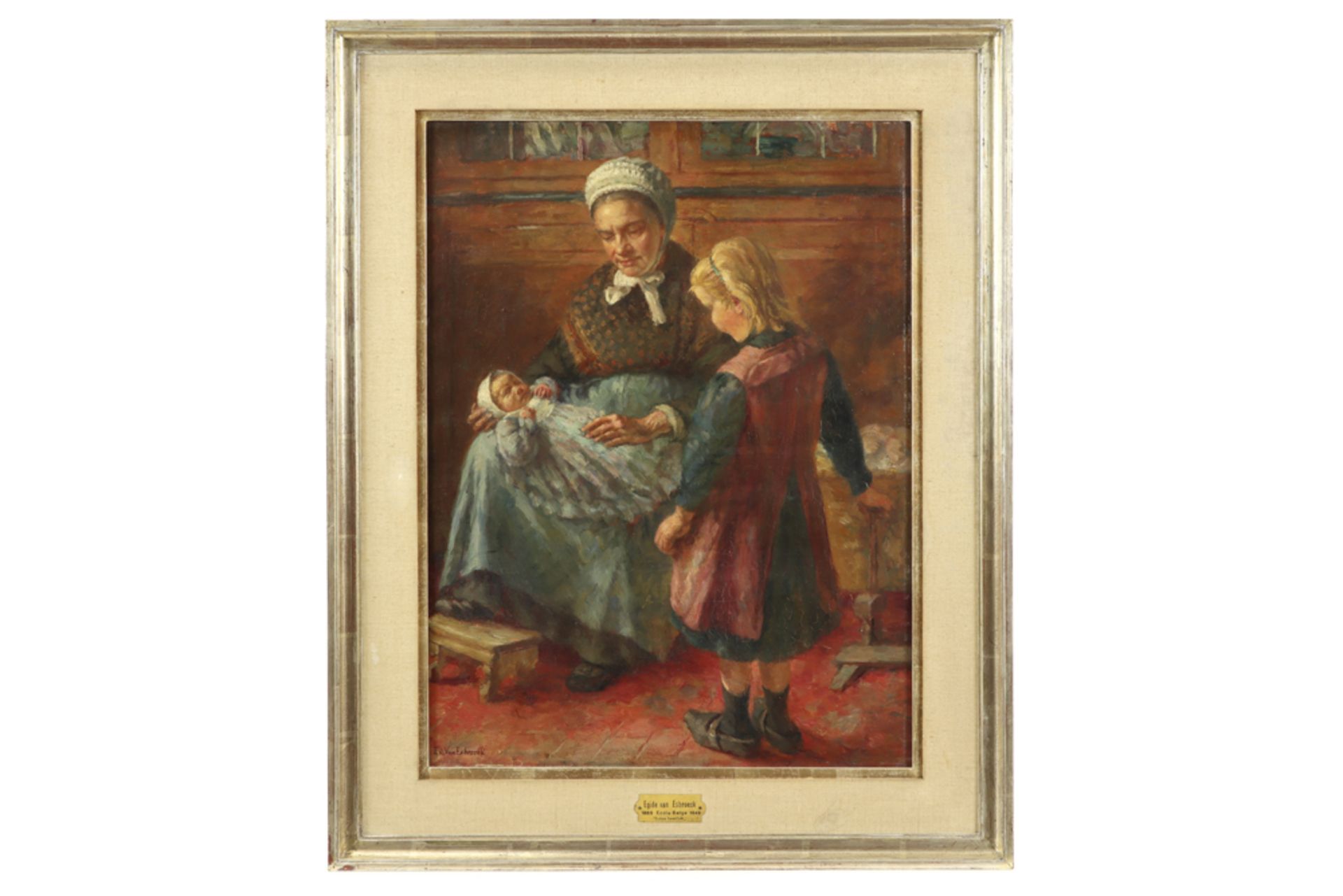 19th/20th Cent. Belgian oil on canvas - signed Egide Van Esbroeck || VAN ESBROECK ÉGIDE (19° - 20° - Image 3 of 4