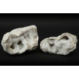 geode in white quartz || Volledige geode (in twee delen) in witte quartz - breedte : ca 19 cm