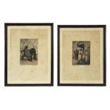 two Belgian etchings signed Kurt Peiser || PEISER KURT (1887 - 1962) twee kleine etsen telkens