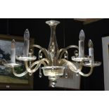 vintage Venetian Murano glass chandelier || Venetiaanse vintage-luster in gefumeerd Murano-glas