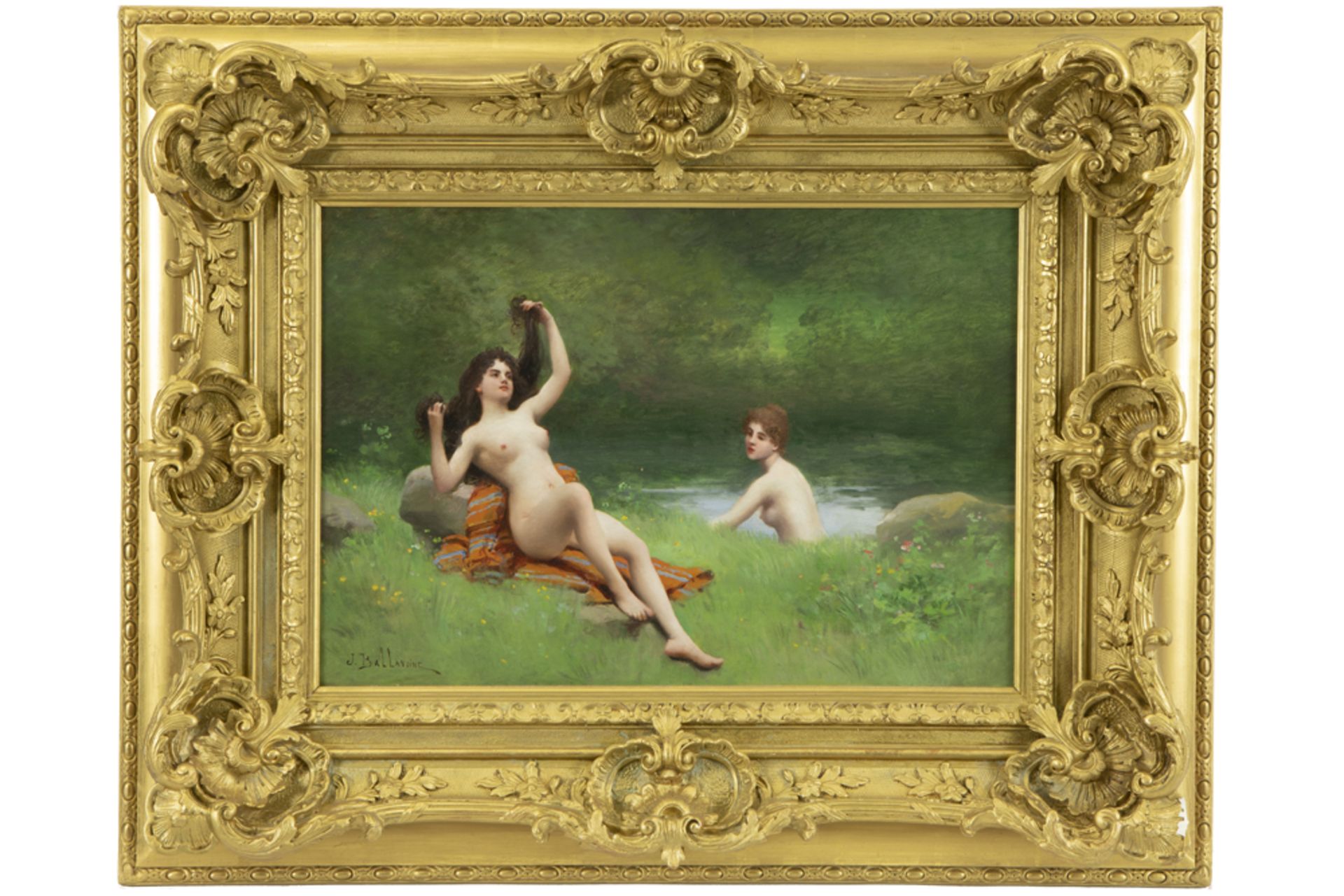 19th Cent. French oil on canvas - signed J.F. Ballavoine || BALLAVOINE JULES FRÉDÉRIC (1842 - - Bild 3 aus 4