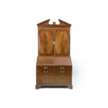 superb 18th Cent. English George III bureau bookcase in high quality mahogany bought in 1999 from