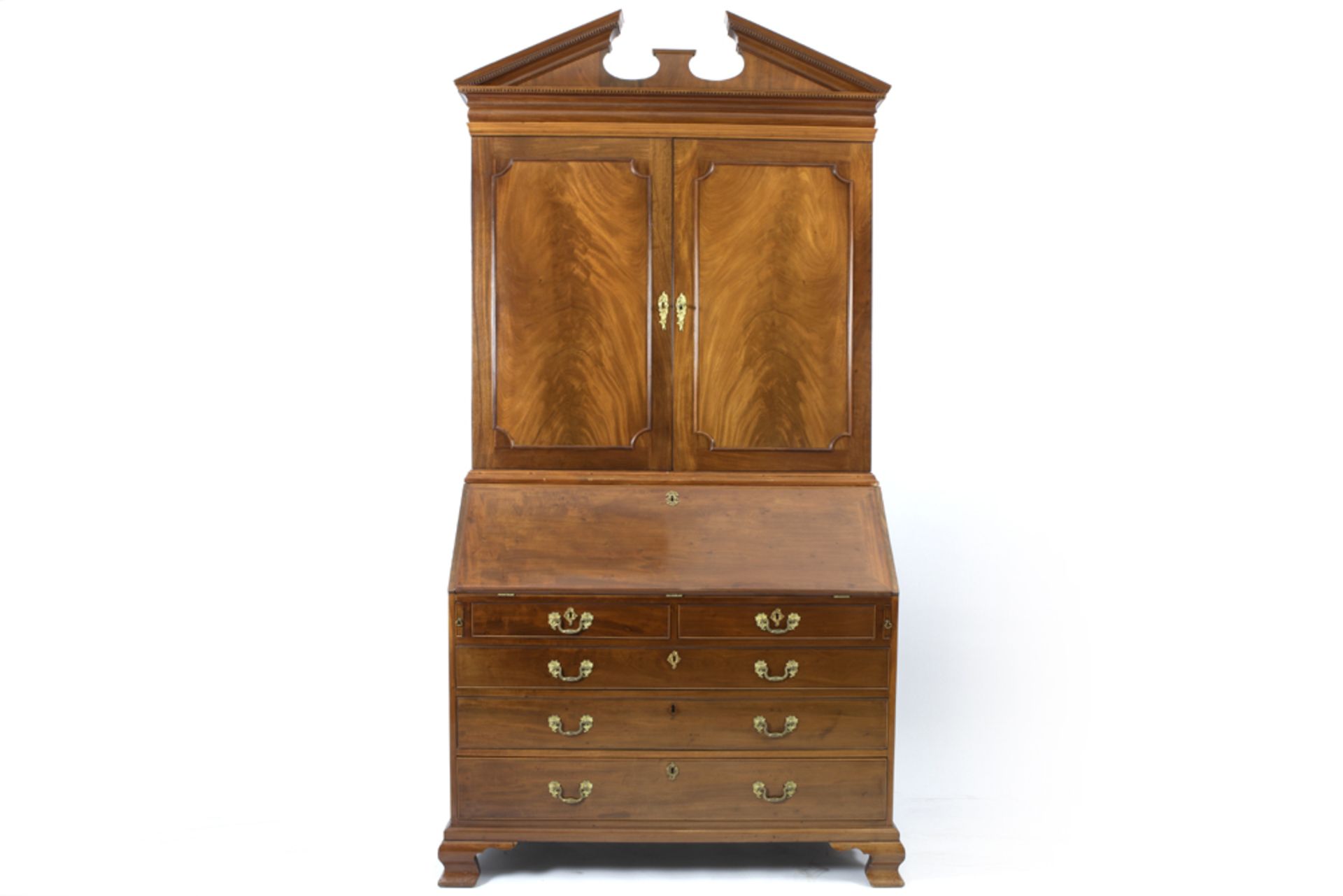 superb 18th Cent. English George III bureau bookcase in high quality mahogany bought in 1999 from