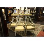 set of eight antique neoclassical armchairs in painted and sculpted wood bought from A. Vervoordt