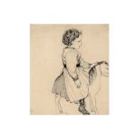 etching by Henri Evenepoel || EVENEPOEL HENRI (1872 - 1899) ets : Kindje op pony" - 56,5 x 46,5 (