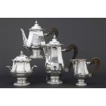 Mills signed and "900" marked 4pc coffee set || MILLS vierdelig koffiestel in massief zilver,
